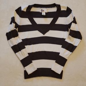 Brown and White Striped Long Sleeve Shirt